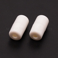 Cierres de rosca de plástico, para hebillas de cordones, columna, blanco, 18x9.5mm, agujero: 3 mm