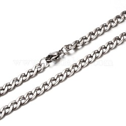 Nuove belle collane a catena marciapiede 304 in acciaio inox, con chiusure moschettone, sfaccettato, colore acciaio inossidabile, 23.6 pollice (59.9 cm)