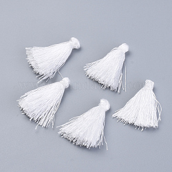Décorations de pendentif pompon en polyester, blanc, 42~45mm