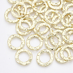 Pendente in lega, anello, oro chiaro, 18x18x2mm, Foro: 1.8 mm