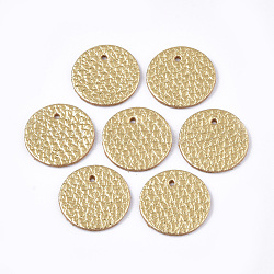 Pendentifs en cuir de vachette écologiques, plat rond, kaki clair, 25x1.5mm, Trou: 1.6mm
