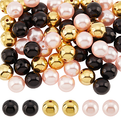 PH PandaHall 60pcs 20mm Bubblegum Beads, 3 Colors Resin Round Spacer Beads Chunk Beads Imitation Pearl Beads for Jewellery Bracelet Necklace Pen Bag Chain Making Crafts Supplies