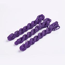 Нейлоновая нить, нейлоновая нить для плетения браслета, фиолетовые, 2 мм, около 13.12 ярда (12 м) / пачка, 10 расслоения / мешок, около 131.23 ярда (120 м) / мешок