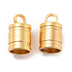Extremos de cordón de acero inoxidable, dorado, 9.5x6mm, agujero: 2 mm