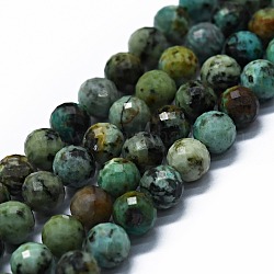 Brins de perles turquoises africaines naturelles (jaspe), facetté (64 facettes), ronde, 6.5mm, Trou: 0.9mm, Environ 59~60 pcs/chapelet, 15.16 pouce (38.5 cm)