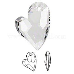 Diamantes de imitación de cristal austriaco, 6261, pasiones de cristal, facetas dedicó 2 u colgante de corazón, 001 _crystal, 17x12x3mm, agujero: 1.5 mm