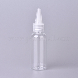 Многоразовые пластиковые бутылки для домашних животных емкостью 50 мл., с завинчивающимися крышками и крышками для жидкости, прозрачные, 11.9x3.2 см, емкость: 50 мл (1.69 жидких унции).