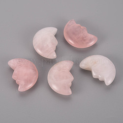 Perles de quartz rose naturel, pas de trous / non percés, lune, 29.5~30.5x21x9.5mm