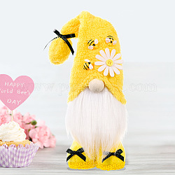 Plush Cloth Gnome Doll Figurines, for Home Desktop Decoration, Yellow, 70x90x370mm