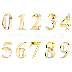Etichette con segno numerico in plastica e pvc gorgecraft, oro, 0: 50.5x31.5x8mm, 10 pc / set