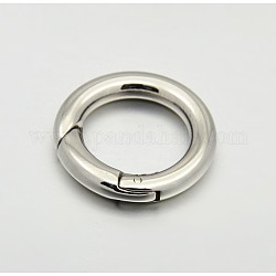 Anello liscio 304 anelli porta molla in acciaio inossidabile, o anelli, chiusure a scatto, colore acciaio inossidabile, 9 gauge, 15x3mm