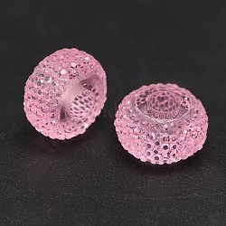 Rondelle Resin Beads, Pink, 14x8mm, Hole: 5mm