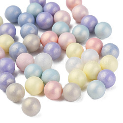 Perles acryliques laquées, de Style caoutchouté, sans trou, ronde, couleur mixte, 6mm, environ 4500 pcs/500 g