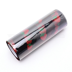 Shiny Strawberry Glitter Polyester Tulle Rolls, for Wedding Party Decorations, Black, 20cm, about 9m/roll
