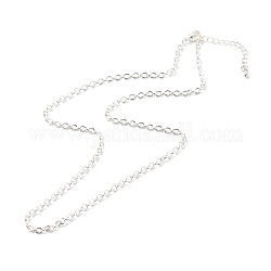 304 collane a catena in acciaio inox, con chiusure moschettone, argento, 17.9 pollice (45.5 cm)