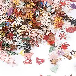 Décorations d'art d'ongle en papier de Noël, formes mixtes, couleur mixte, 3~8x2~6x0.1mm