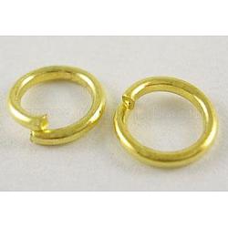 Brass Jump Rings, Open Jump Rings, Golden, 20 Gauge, 5x0.8mm, Inner Diameter: 3.4mm, about 6000pcs/500g