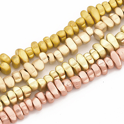 Chapelets de perles en hématite synthétique sans magnétiques, Style mat, puce, couleur mixte, 5~9x5~6x3~4.5mm, Trou: 1mm, Environ 110 pcs/chapelet, 14.9 pouce