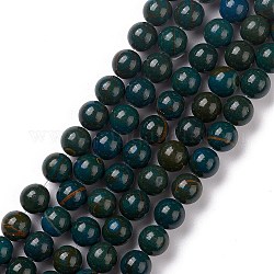 Filo di perle di quarzo naturale, tondo, tinto, verde acqua, 8.5mm, Foro: 0.8 mm, circa 47~48pcs/filo, 15.04~15.16'' (38.2~38.5 cm)
