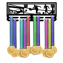 Sport-Thema-Eisen-Medaillen-Aufhänger-Halter-Anzeigen-Wandregal, mit Schrauben, Fußball-Muster, 150x400 mm