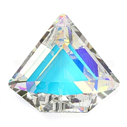 Colgantes de cristal transparente, facetados, charms triángulo, claro ab, 43x47x18mm, agujero: 1.6 mm