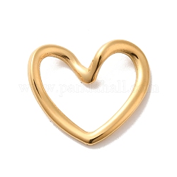 Revestimiento iónico (ip) 304 anillos de unión de acero inoxidable, corazón, dorado, 15x17x4mm, diámetro interior: 12.5x13.5 mm