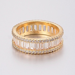 Micro ottone spianare anelli zirconi, anelli gemelli, anelli aperti, formato 7, oro, 17mm