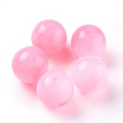 Jade-Perlen aus Acryl, Runde, rosa, 7.5~8x7 mm, Bohrung: 1.8 mm, ca. 1900 Stk. / 500 g