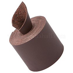 Cordon plat en microfibre simili cuir 2m, pour la décoration des vêtements, brun coco, 49.5mm, environ 2.19 yards (2 m)/rouleau