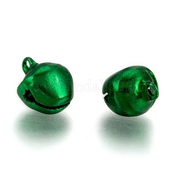 Charms campana de aluminio, verde, 14x11.5x10mm, agujero: 2 mm