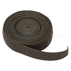 Wadorn 10 ярд силиконовый и полиэстеровый нескользящий вязаный эластичный ремень, силиконовая резинка захвата для шитья одежды, плоский, кокосового коричневый, 28 мм, около 10.00 ярда (9.14 м) / комплект