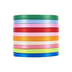 Ruban satin, couleur mixte, 1/4 pouce (6 mm), 25yards / roll (22.86m / groupe), 10 rouleaux / groupe, 250 yards / groupe
