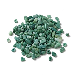 Acryl-Perlen, Nachahmung Edelstein, Chip, Meergrün, 4~13x4~6x4~5 mm, Bohrung: 1.2 mm