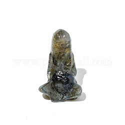 Ornements naturels de statue de labradorite, pour les décorations d'affichage à la maison, déesse mère de la terre, 37mm