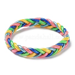 Эластичные плетеные браслеты из сверкающего пластикового шнура, красочный, внутренний диаметр: 2-3/8 дюйм (6.1 см)