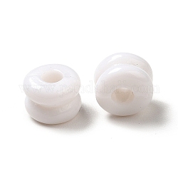 Opake Legierung Perlen, Kolumne, weiß, 6x4.5 mm, Bohrung: 2 mm, ca. 4300 Stk. / 500 g