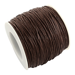 Экологически чистые шнуры из вощеной хлопковой нити, макраме бисером шнуры, для изготовления браслета из колье, кокосового коричневый, 1 мм, Около 100 ярдов / рулон
