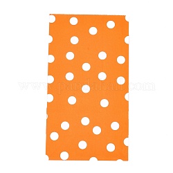 Umweltfreundliche Kraftpapiertüten mit Tupfenmuster, Geschenk-Taschen, Einkaufstüten, Rechteck, orange, 24x13x8 cm