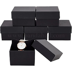 Benecreat 6 paquet de boîtes-cadeaux en carton carré kraft pour montre-bracelet et autre ensemble de bijoux - 3.5x3.5x2 pouces