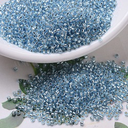 MIYUKI Delica Beads, Cylinder, Japanese Seed Beads, 11/0, (DB0044) Silver-Lined Aqua, 1.3x1.6mm, Hole: 0.8mm, about 20000pcs/bag, 100g/bag