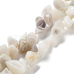 Natürliche druzy Achat Perlen Stränge, Nuggets, 12~19.5x10.5~25x10.5~18 mm, Bohrung: 0.6~0.7 mm, ca. 12~13 Stk. / Strang, 4.41''~4.61'' (11.2~11.7 cm)