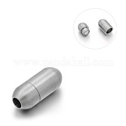 Mate 304 cilindro de acero inoxidable cierres magnéticos con extremos para pegar, color acero inoxidable, 16x7mm, agujero: 3 mm