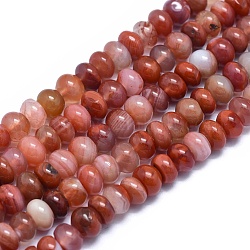 Natürlichen Karneol-Perlen Stränge, Rondell, 7~8x4~5 mm, Bohrung: 1 mm, ca. 90 Stk. / Strang, 15.35 Zoll ~ 15.55 Zoll (39~39.5 cm)