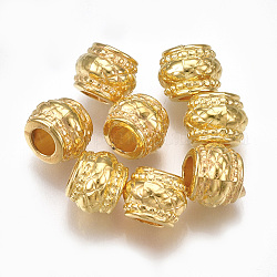 Ccb-Kunststoffperlen aus Europa, Großloch perlen, Rondell, golden, 10x8 mm, Bohrung: 4.5 mm, ca. 1150 Stk. / 500 g