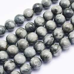 Natural Hawk's Eye Beads Strands, Eagle Eye Stone, Round, 6mm, Hole: 0.8mm, about 63pcs/strand, 15.5 inch(39.5cm)