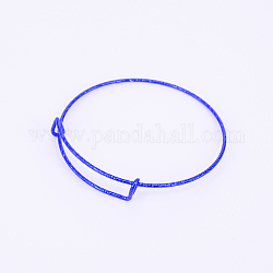 Fabbricazione regolabile del braccialetto del ferro, braccialetto di coppia, texture, blu royal, 1.5mm, diametro interno: 2-3/8 pollice (6 cm)