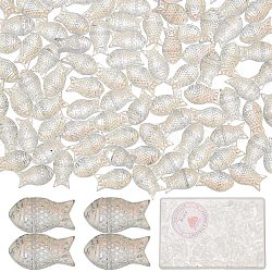 Sunnyclue bricolage kit de fabrication de bracelet extensible en perles de poisson, y compris les perles de verre, fil élastique, clair ab, perles: 15x8x5 mm, Trou: 1mm, 100 pcs / boîte