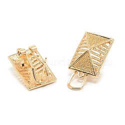 Pyramid Shaped Alloy Earring Stud Earring Findings, with Loop, Long-Lasting Plated, Golden, 23x15x5mm, Hole: 1mm, Pin: 0.8mm