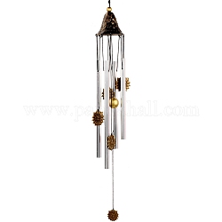 Alloy Wind Chime, with Metal Tube, for Outdoor Garden Home Hanging Decoration, Sun, 600mm