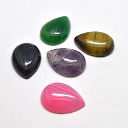 Gemstone cabochons, lacrima, pietra misto, colore misto, 16x12x4mm